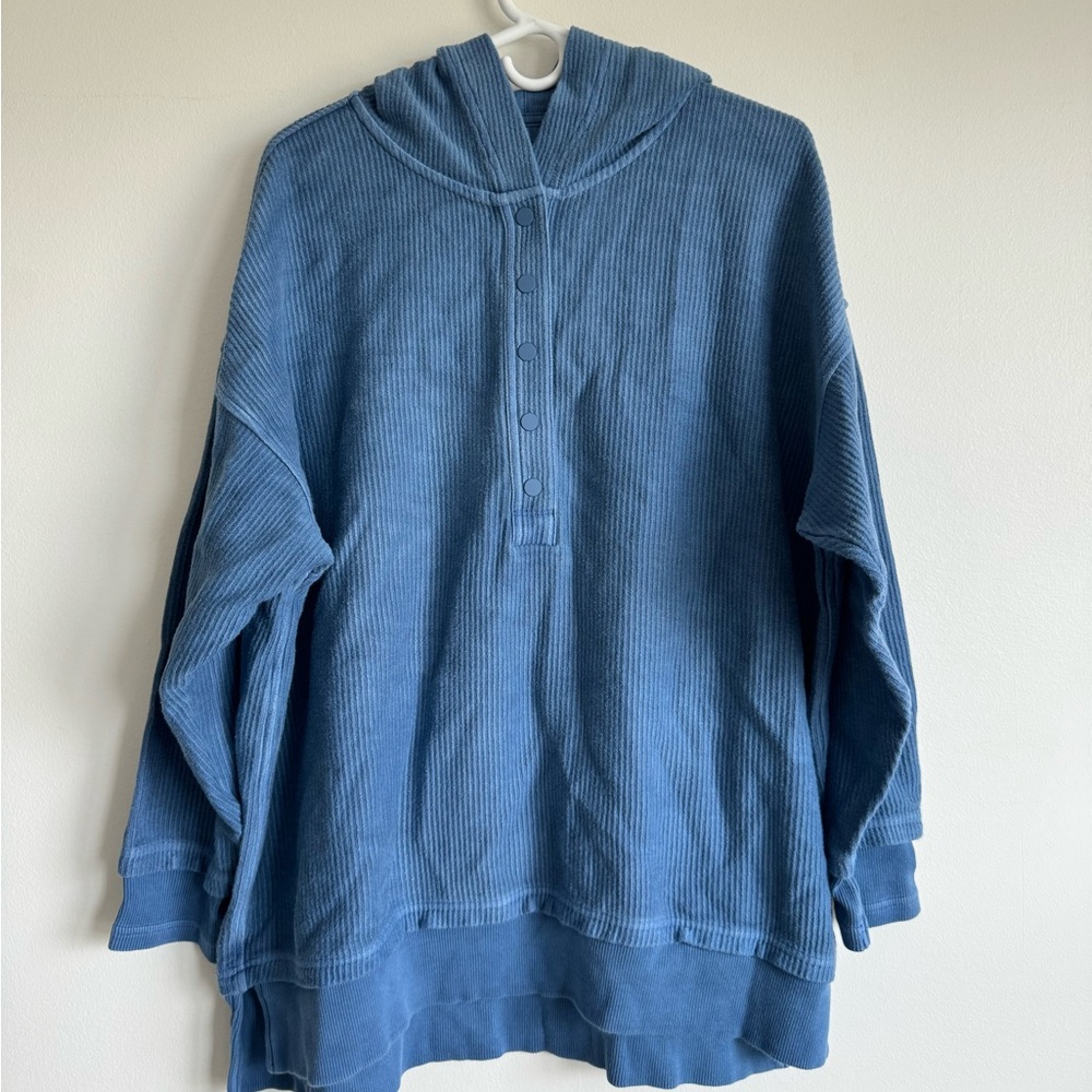 aerie Half Button Up Corduroy Sweater